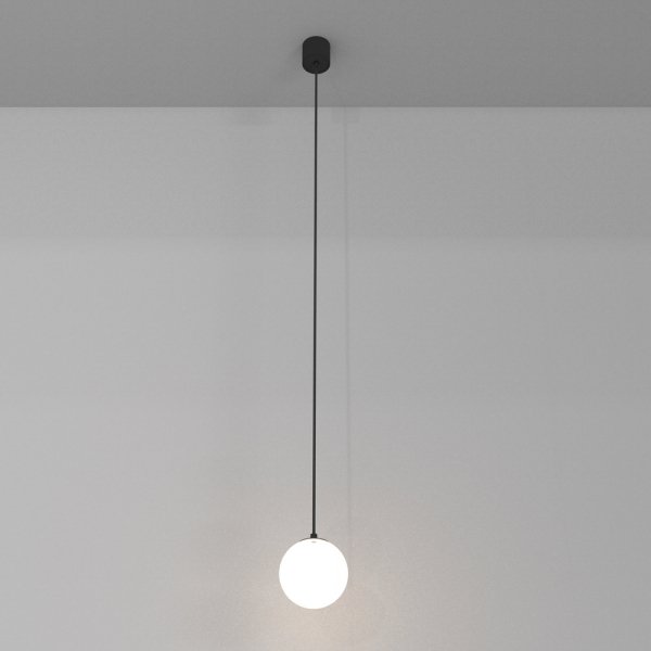 Minimalistyczna elegancka lampa wisząca LED kula czarno-biała regulacja wysokości LUNA MAYTONI P039PL-5W4K-10-B