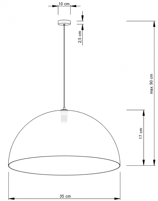 Lampa Wisząca Nad stół Salonowa W Stylu Vintage SFERA 35 30143 SIGMA