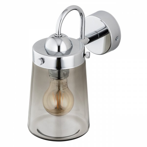 Eklektyczny kinkiet elegancka lampa ścienna lampka nocna chrom dymny klosz szkło PASADENA 4718 Argon