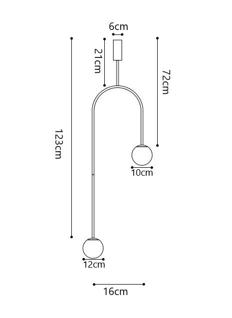 Złota dekoracyjna nowoczesna lampa wisząca molekularna białe szklane kule minimalistyczna uniwersalna LOOP ST-8928S brass Step Into Design