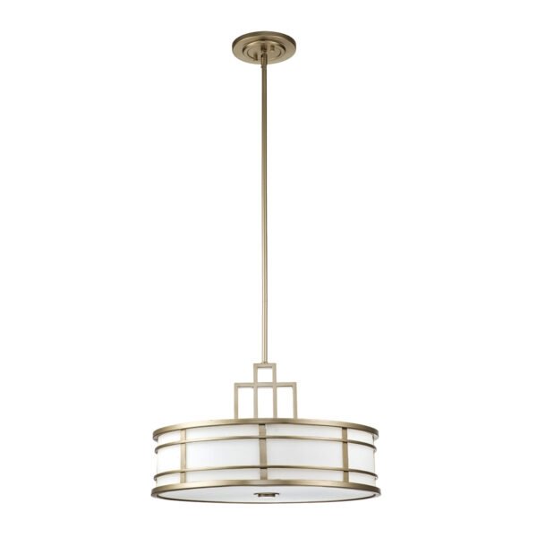 Nowoczesna lampa wisząca Fusion Feiss FE-FUSION-P-L-PNBR Naturalny mosiądz w stylu Art Deco