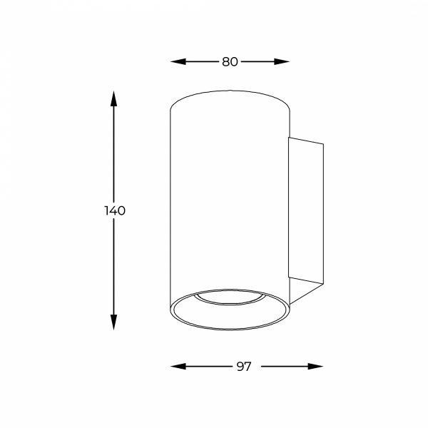 Zuma Line biały kinkiet tuba 92695-N SANDY WL ROUND /WHITE