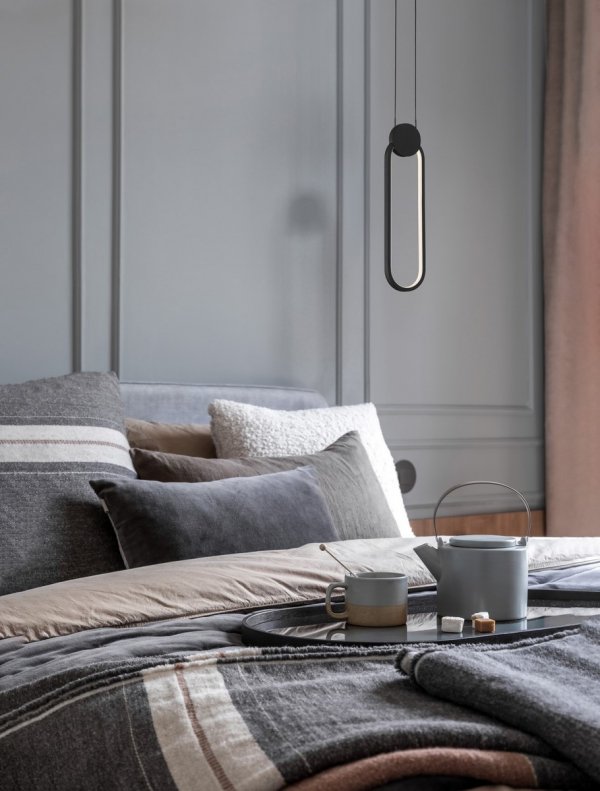 Nowoczesna Czarna Lampa Wisząca LED BARRE LE43550 LUCES EXCLUSIVAS