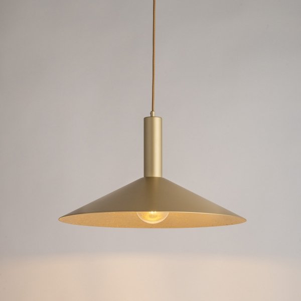 Lampa wisząca zwis pojedynczy talerz Capri S Sigma 41006 złoty jadalniana nad stół
