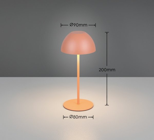 Lampka stołowa nocna LED pomarańczowa półokrągła designerska nowoczesna ściemnialna do pokoju dziecięcego ORTIZ IP44 R55601140 Rl
