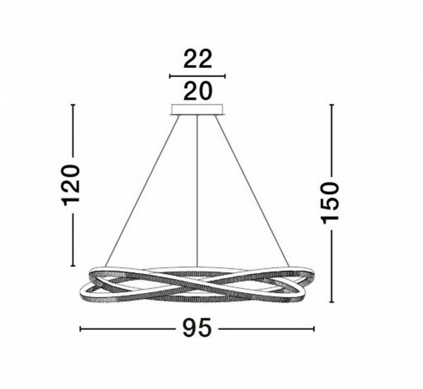 Nowoczesna Lampa Wisząca Złota LED ILAVE LE44324 LUCES EXCLUSIVAS