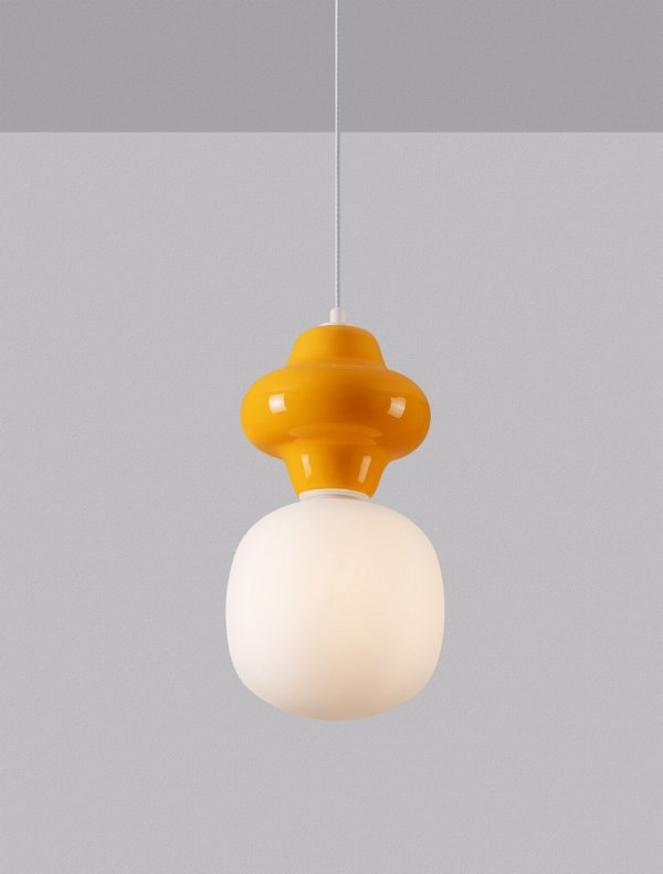 Designerska Lampa Wisząca z Ceramiki w Kolorze Pomarańczowym Luces Exclusivas VILROSA LE44556