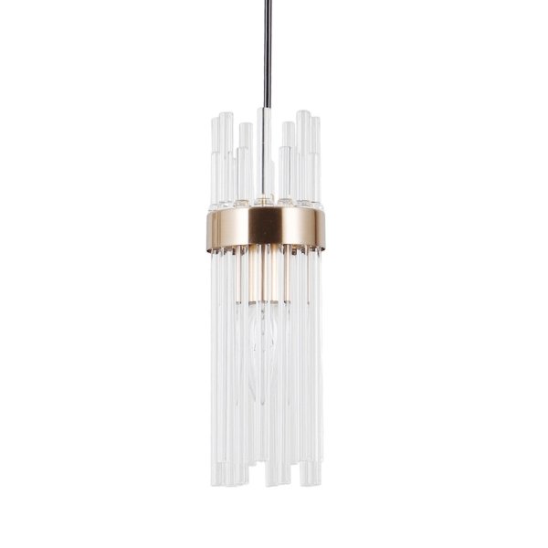 Złota lampa wisząca szklane klosze sople nad stół salonowa TARASO ITALUX PND-40760-3-BK-HBR