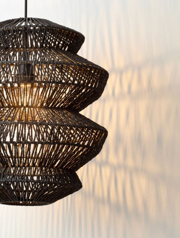 Lampa wisząca pleciona boho rustykalna industrialna nad stół do salonu sypialni ściemnialna Luces Exclusivas