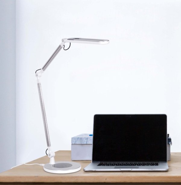 Nowoczesna Regulowana Lampka Biurkowa LED Srebrna ALETTE KK-BL1221 SREBRNY KAJA