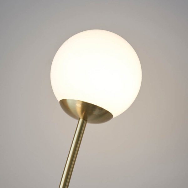 Nowoczesna Lampa Podłogowa Mosiądzowa Kremowe Klosze Kule BLOOM 92219 ENDON