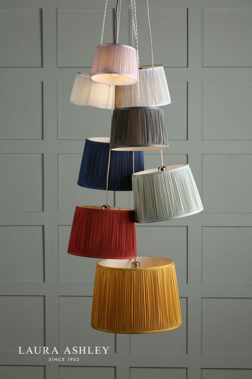 Klosz Abażur 25cm LAURA ASHLEY Hemsley Pleated Silk Grey DAR LIGHTING LA3713802-Q (Abażur- Bez Podstawy)