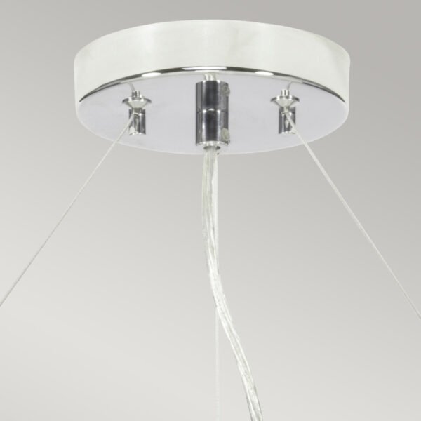 Lampa wisząca 66 cm Pearce 5 źródeł światła polerowany chrom jedwabny abażur minimalistyczna DL-PEARCE26-5LT-IV-PC ELSTEAD LIGHTING