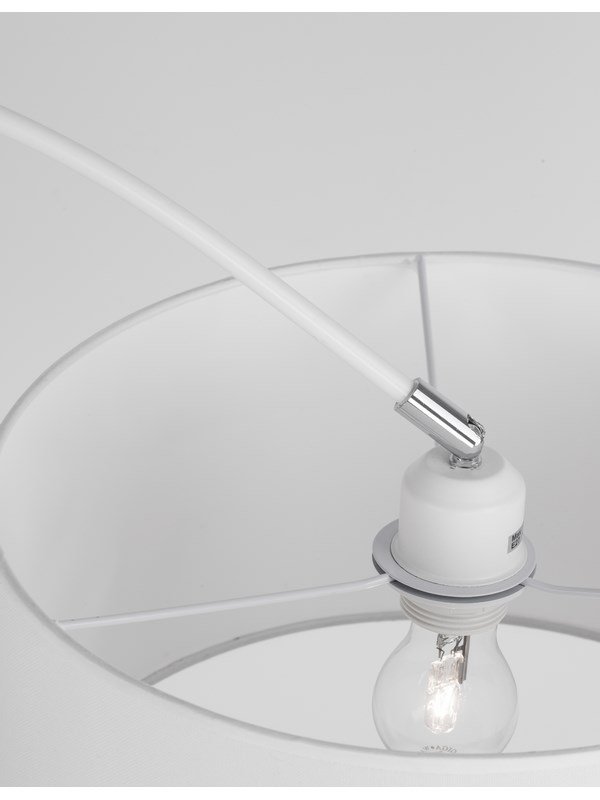 Nowoczesna lampa podłogowa duża biały tkaninowy abażur PALPALA LE42525 Luces Exclusivas