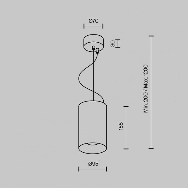 Nowoczesna Lampa Wisząca Tuba biała Efir Maytoni P089PL-25W3K-W