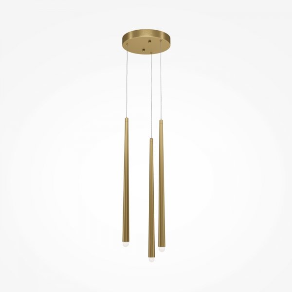 Lampa wisząca sopel LED aluminium mosiężna regulacja wysokości do jadalni salonu dekoracyjna Cascade MAYTONI MOD132PL-L18BSK