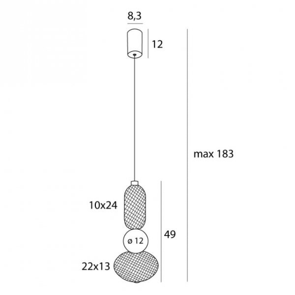 Minimalistyczna Druciana Lampa wisząca LED 10W BORA A MAXLIGHT P0591 