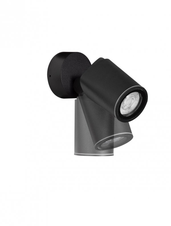 Klasyczny kinkiet ścienny zewnętrzny aluminiowy czarna regulowana tuba minimalistyczny uniwersalny IP65 TRASERA LE75161 Luces Exclusivas