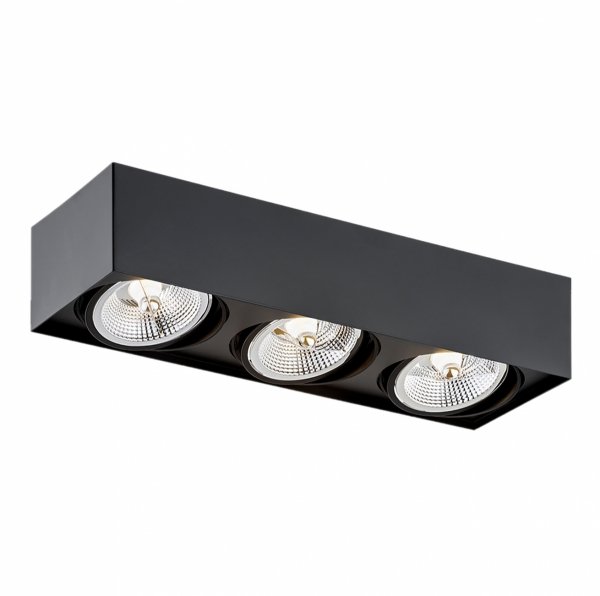 Lampa sufitowa plafon prostokąt elegancka nowoczesna czarna AR111 RODOS PLUS 6118 Argon