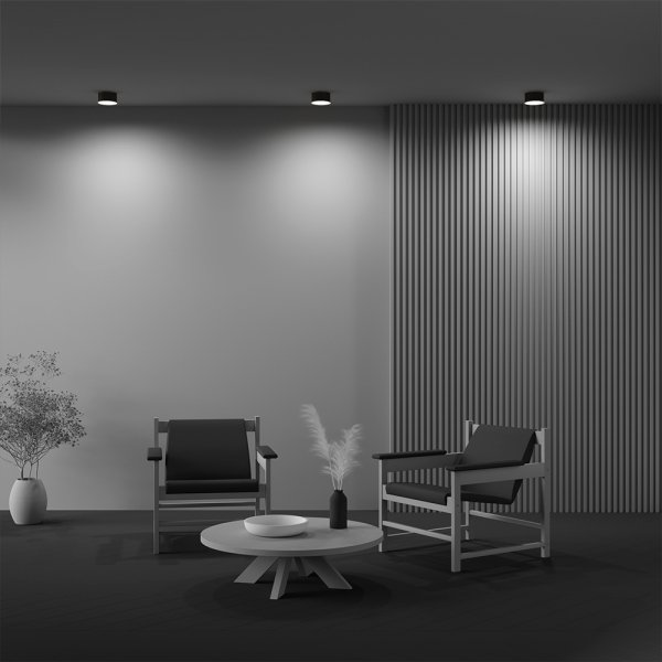 Lampa sufitowa LED nowoczesna aluminium czarna ZON MAYTONI C032CL-12W3K-RD-B