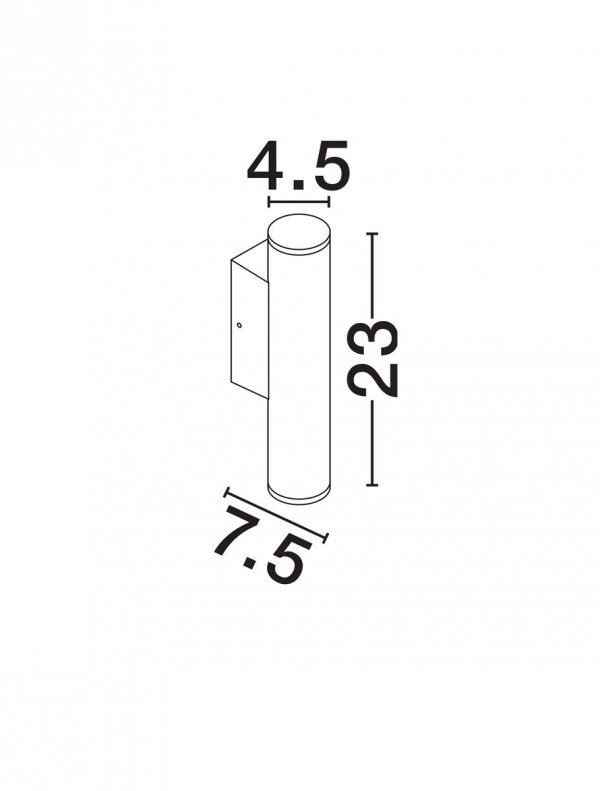Kinkiet zewnętrzny LED aluminiowy kolor antracyt tuba minimalistyczny nowoczesny podświetlający elewację IP65 TERVONA LE75235 Luces Exclusivas