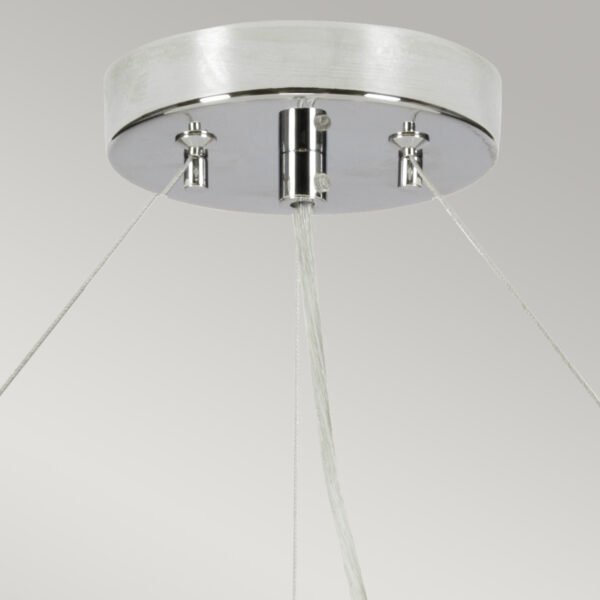 Lampa wisząca 76 cm Pearce 7 źródeł światła polerowany chrom jedwabny abażur minimalistyczna DL-PEARCE30-7LT-IV-PC ELSTEAD LIGHTING