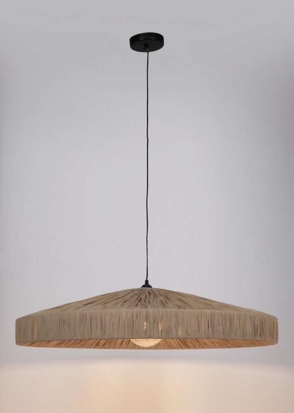  Nowoczesna rustykalna lampa wisząca z raffi beżowa dekoracyjna organiczna forma boho KANDA 80 0828087 BIZZOTTO King Home