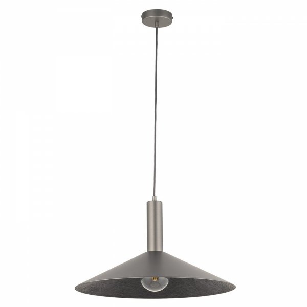 Lampa wisząca zwis pojedynczy płaski talerz Capri S Sigma 41012 srebrna jadalniana nad stół