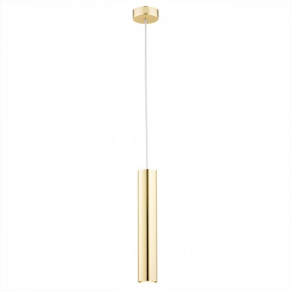 Lampa wisząca minimalistyczna tuba 1 płomienna stalowa kolor mosiądz regulacja wysokości GOMERA 4057 Argon