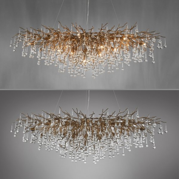 Lampa Wisząca ICICLE 2031-11 Zuma Line Złota | Nowoczesny Żyrandol 15xG9