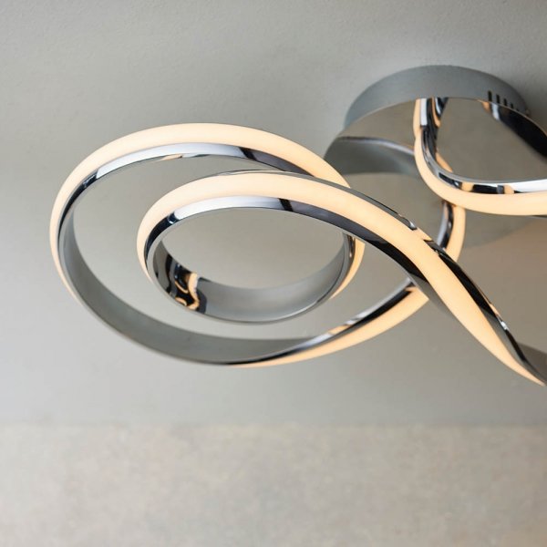 Designerski Plafon Sufitowy Nowoczesny LED Chrom ARIA 76393 ENDON