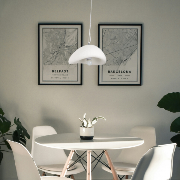 Dekoracyjna nowoczesna biała lampa wisząca designerski styl STONE DN426-300 