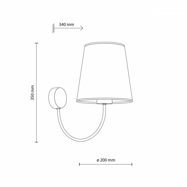 Abażurowy kinkiet ścienny beżowy minimalistyczny klasyczny uniwersalny dekoracyjny CANDI 11071 TK-LIGHTING