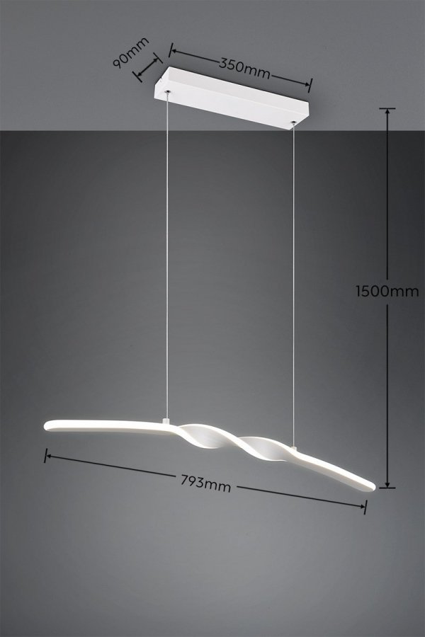 Nowoczesna uniwersalna lampa wisząca LED minimalistyczna biała metalowa listwa podłużna GINKO R35791131 Rl