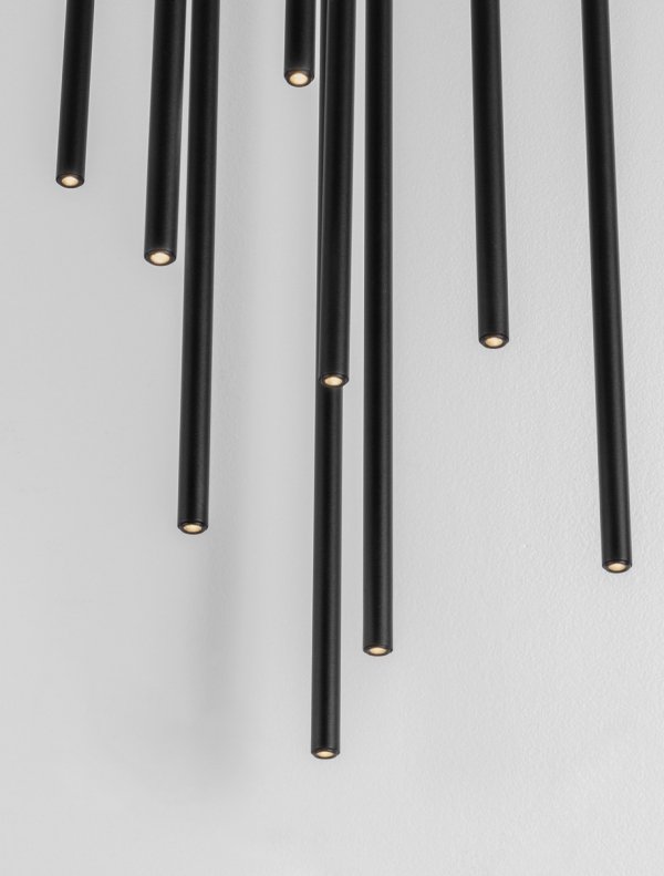 Minimalistyczna lampa wisząca LED aluminiowa zwis czarna uniwersalna klasyczna nad stół do salonu sypialni NOVENCIO LE45464 Luces Exclusivas