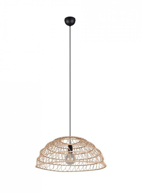Lampa wisząca z przędzy papierowej brązowa owalna boho rystykalna industrialna minimalistyczna nad stół do salonu sypialni PAULETTE R36141026 Rl