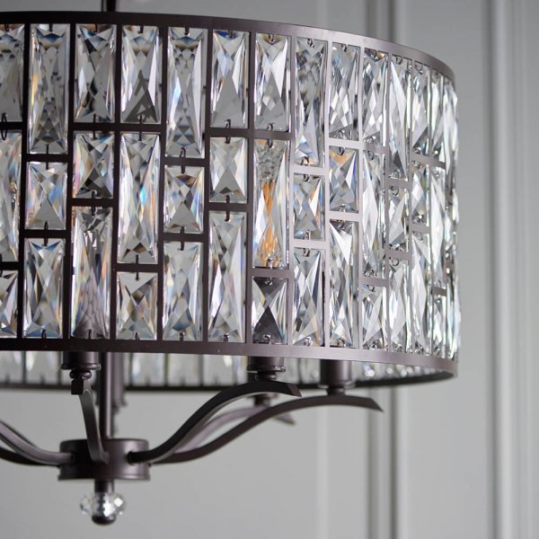Kryształowa Lampa Wisząca Glamour Ciemny Brąz BELLE 69391 ENDON