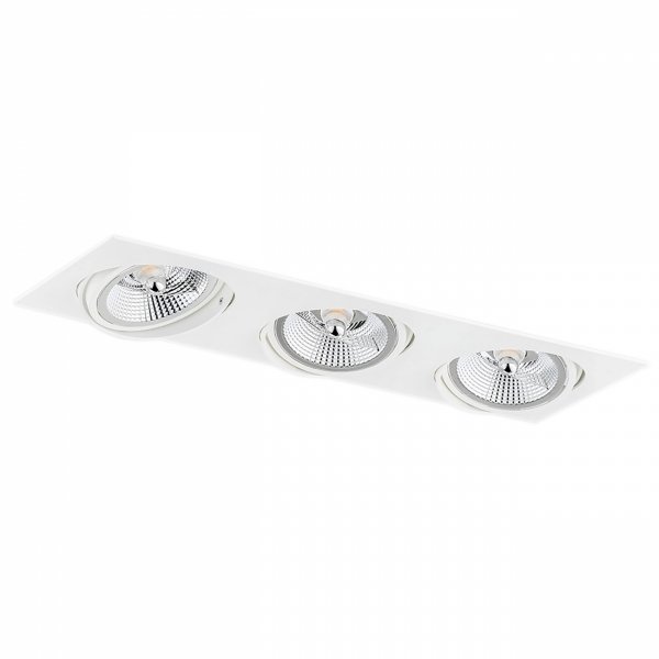 Nowoczesna minimalistyczna lampa sufitowa wpuszczana oczko oprawa podtynkowa potrójna biały OLIMP PLUS 6115 Argon