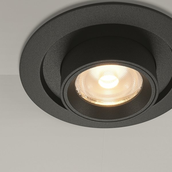 Czarna Nowoczesna Oprawa Wpuszczana Downlight HIDDEN Maytoni DL095-01-10W3K-B LED 10W
