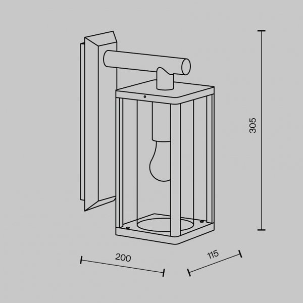 Zewnetrzny Kinkiet CELL Maytoni O452WL-01GF1 Loft Vintage