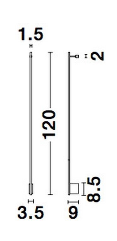 NOWOCZESNY KINKIET DEKORACYJNY LISTWA LED 120 cm CZARNY GROPIUS h=7cm 9081120