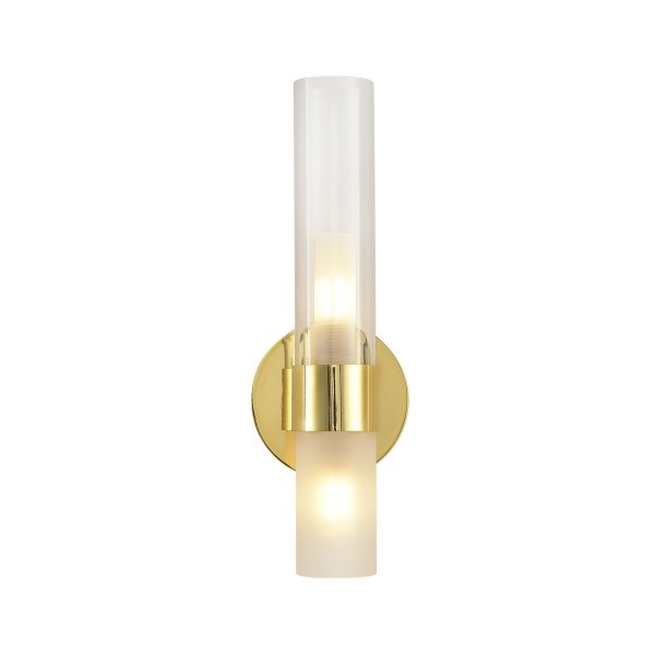 Kinkiet ścienny podłużny tuba złoty szklany klosz minimalistyczny klasyczny uniwersalny CANDELA DN1505-1 gold Step Into Design