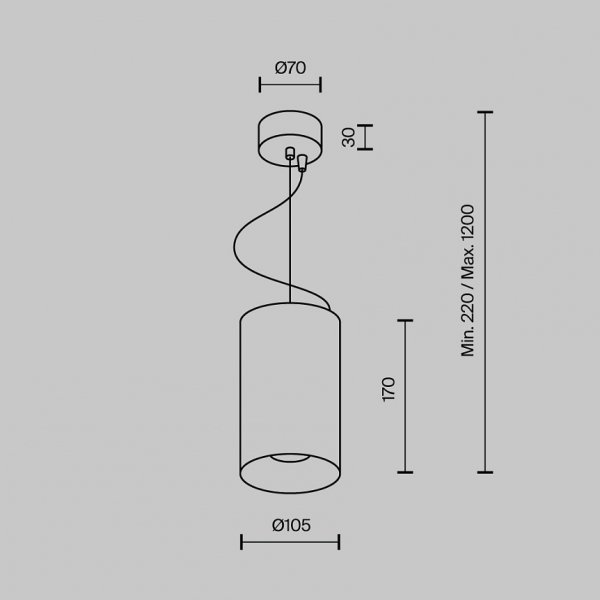 Nowoczesna Lampa Wisząca Tuba Złota Efir Maytoni P089PL-33W3K-MG