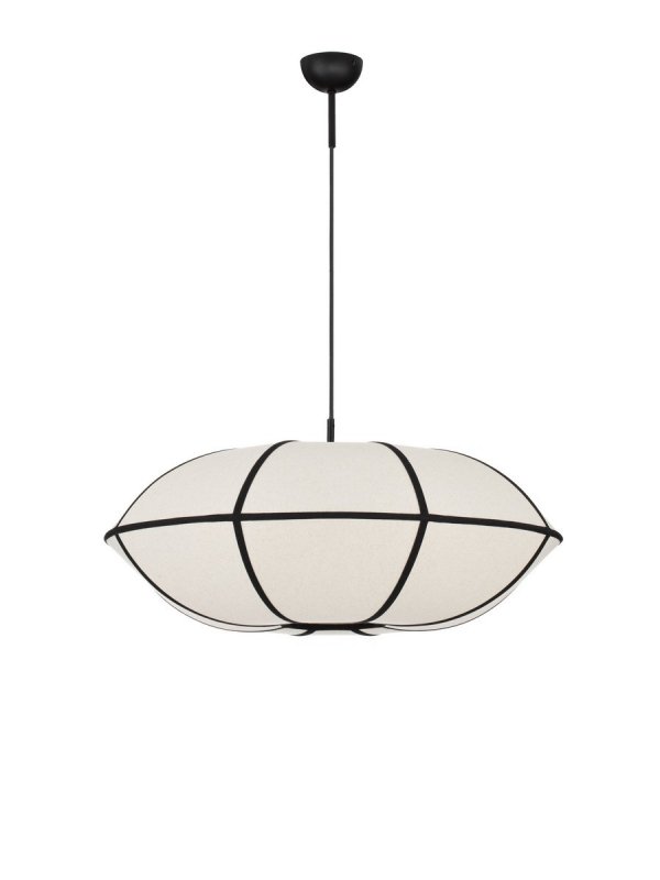 Lampa wisząca lniany abażur owalny retro nowoczesna klasyczna dekoracyjna do sypialni salonu Luces Exclusivas