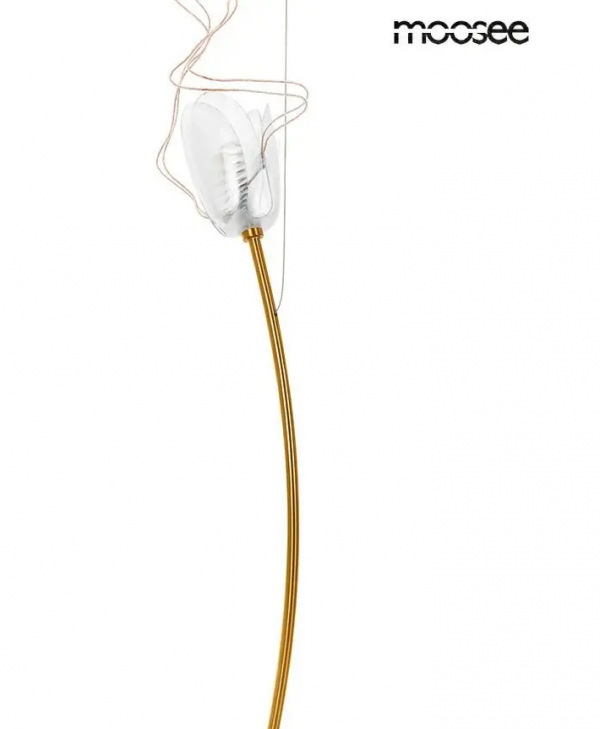 Designerska salonowa lampa wisząca złota dekoracyjne klosze w kształcie tulipanów TULIPPE 7 DISC MSE1501100170 Moosee