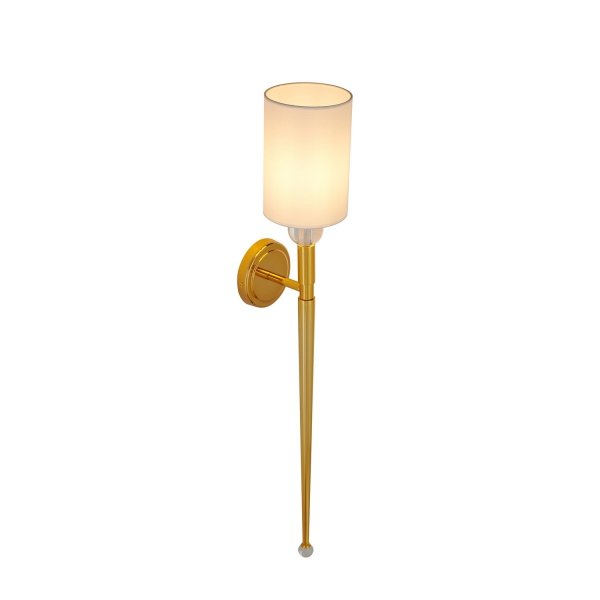 Lampa ścienna kinkiet metalowy złoty elegancki klasyczny minimalistyczny biały klosz DAMA ST-8436 AGB-CE GOLD Step Into Design
