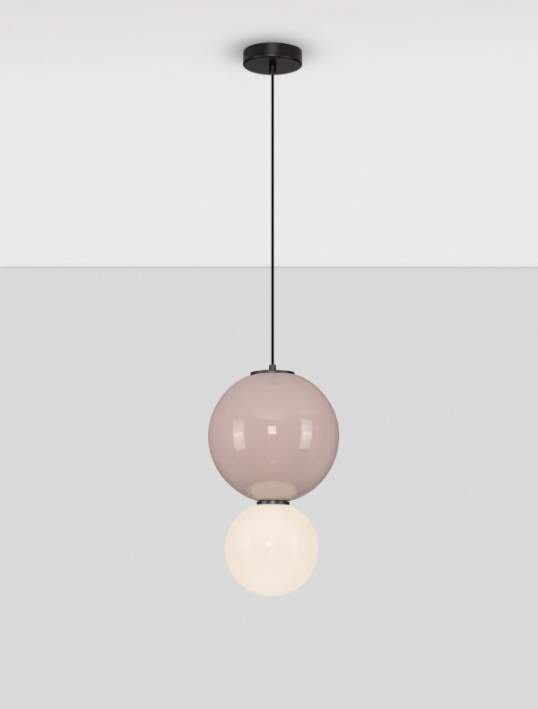 Minimalistyczna lampa wisząca LED szklany klosz kule mokka i biała uniwersalna nowoczesna JORELIA LE45248 Luces Exclusivas