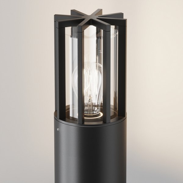 Minimalistyczny Słupek Ogrodowy Zewnętrzna lampa Stojąca Grafitowa Barrel Maytoni O453FL-01GF