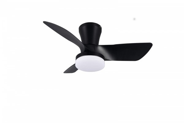 Nowoczesna lampa sufitowa z wiatrakiem LED czarna klasyczna minimalistyczna ściemnialna na pilota RANDERS R64412132 Rl