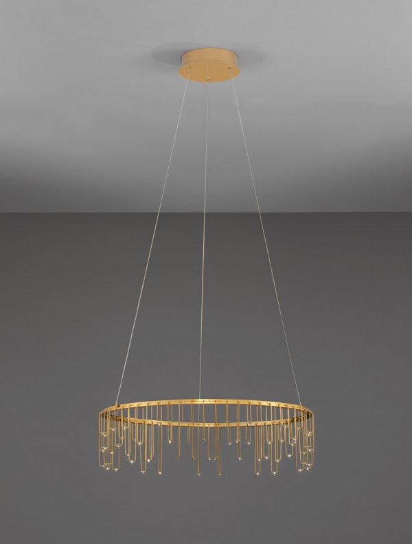 Elegancka Złota Lampa Wisząca w Kształcie Okręgu Glamour Luces Exclusivas HUARAZ LE44455